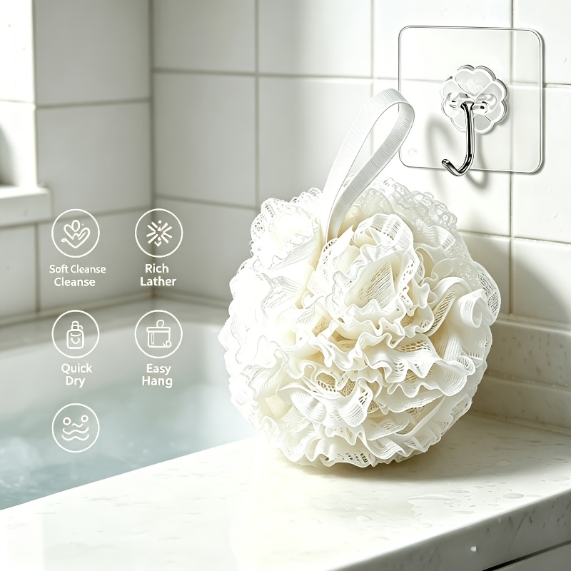 2-Pack Lace Trim Shower Loofah Bath Sponge Set